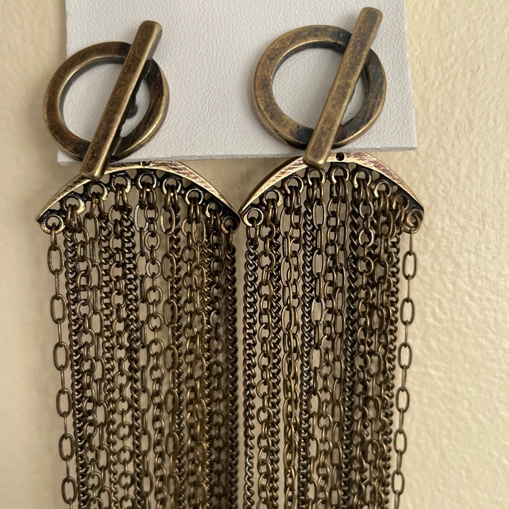 Free People Gold and Brass Chain Earrings - Picture 4 of 7